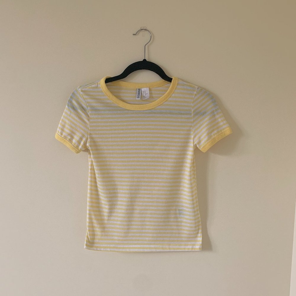 💛Striped Yellow Divided Top💛